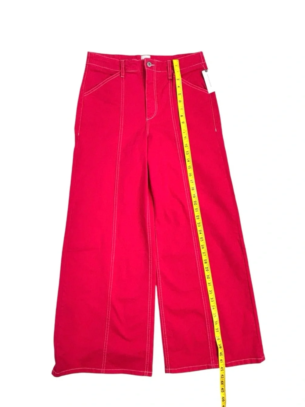 NWT MAEVE The Delaney Clean-Seamed High-Rise Wide-Leg Jeans Rose size 31 - Picture 6 of 11